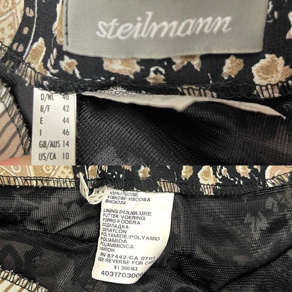 Steilmann Patchwork Skirt Size 10 Multi Print Ear… - image 3